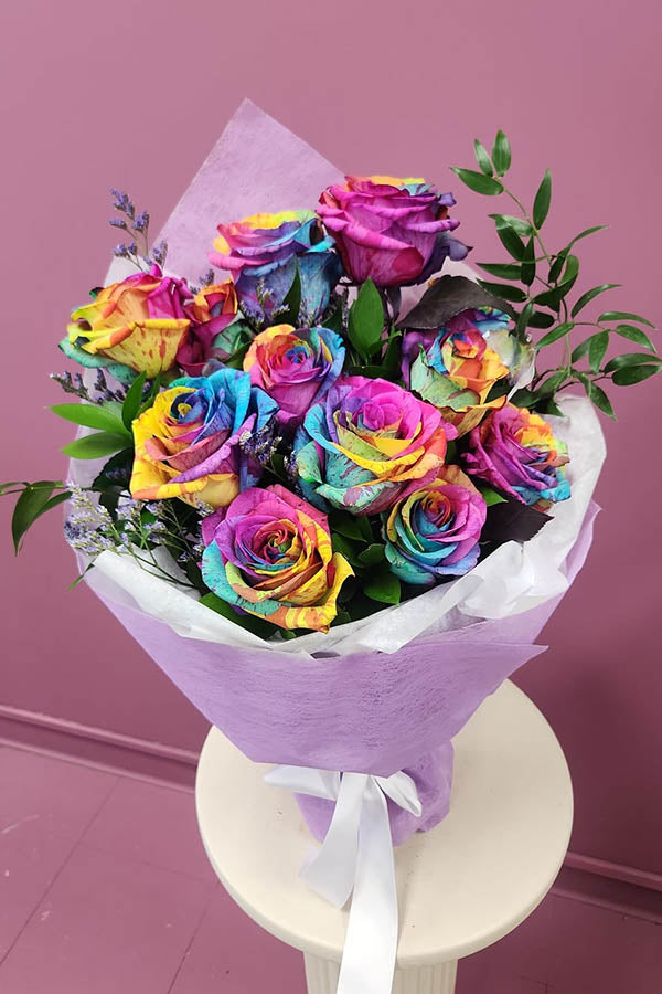 Rainbow Roses Bouquet