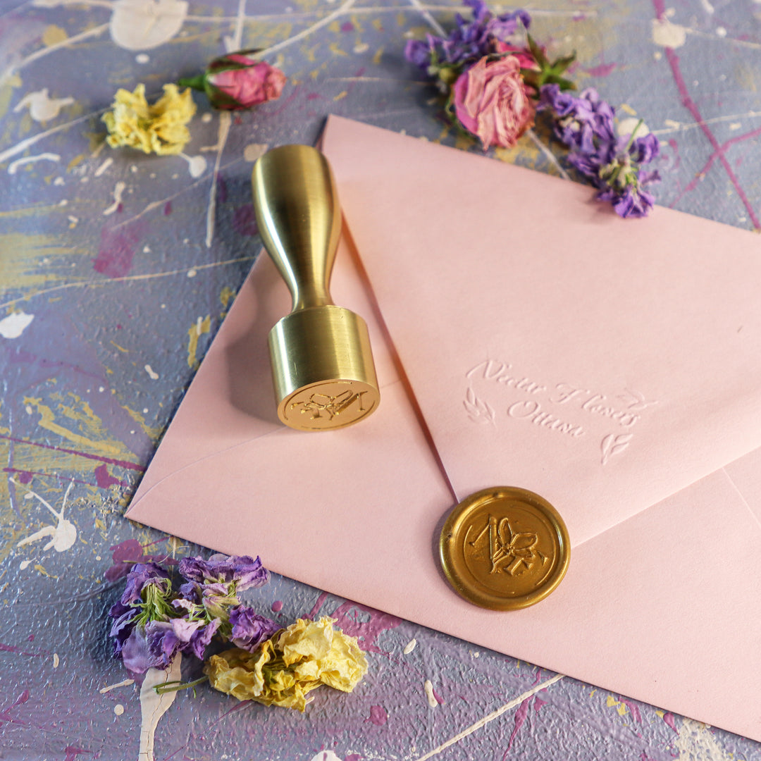 wax seal, flower delivery, card