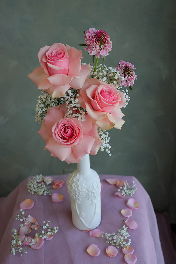 English Rose Vase Arrangement