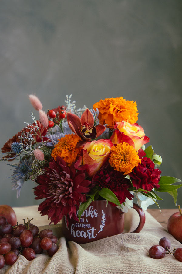 Grateful Harvest Flower Mug