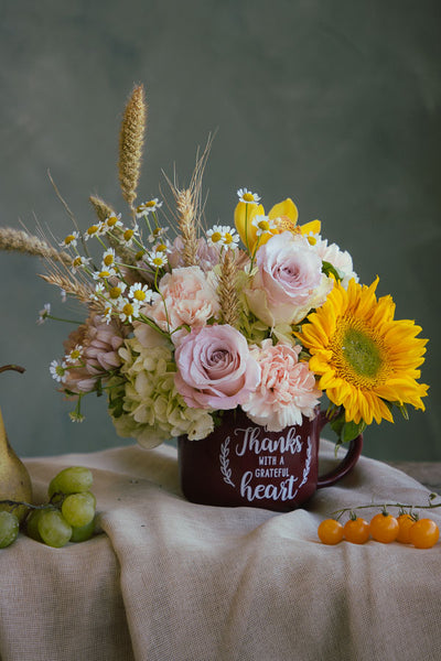 Thankful Blooms Flower Mug