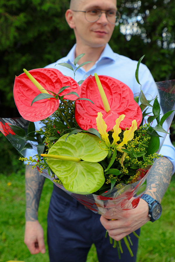 anthurium flowers; anthurium bouquet; tropical exotic flowers by ottawa florist