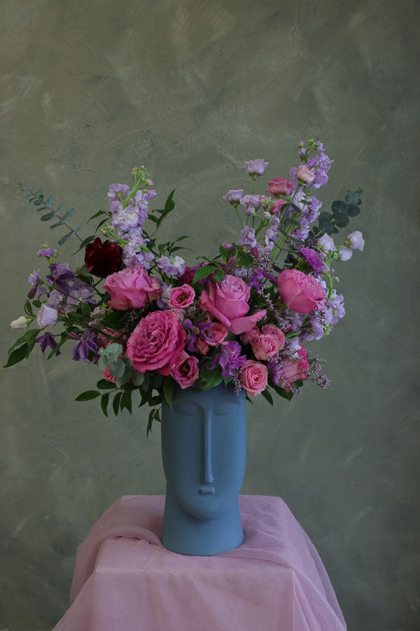 Pastel floral arrangement with blush roses, lisianthus, and carnations – Ottawa flower delivery