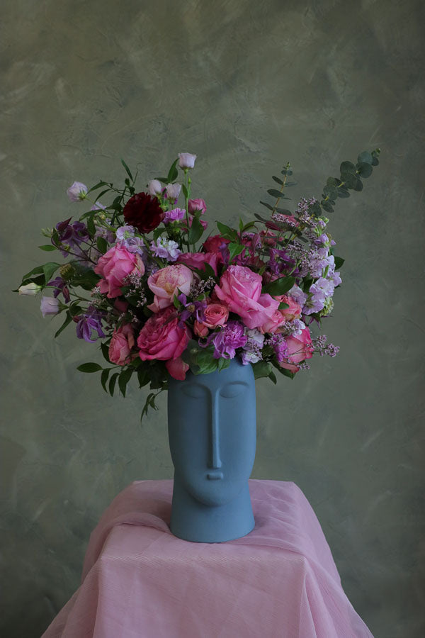 Pastel floral arrangement with blush roses, lisianthus, and carnations – Ottawa flower delivery