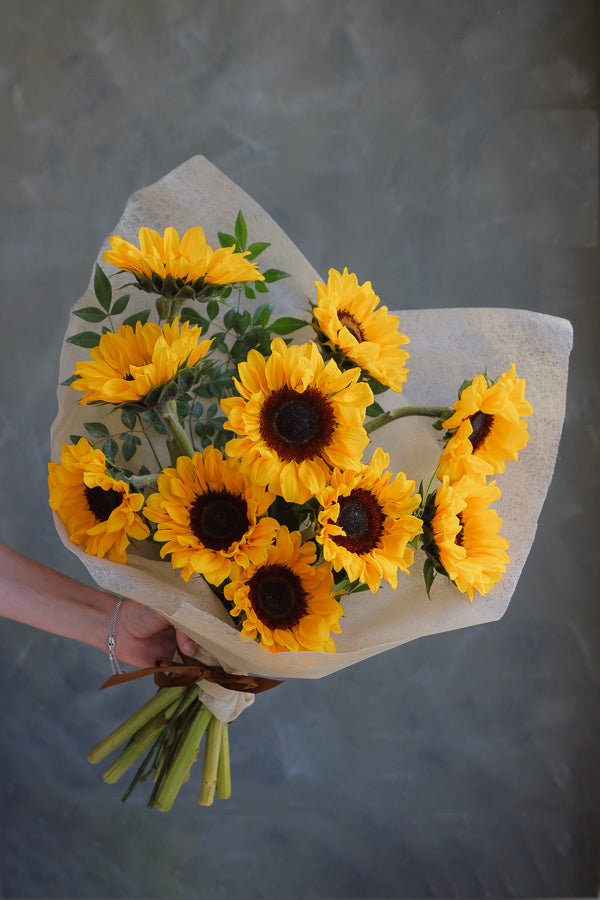 sunflower bouquet with locally grown sunflowers from Ontario and Quebec by Ottawa florist.