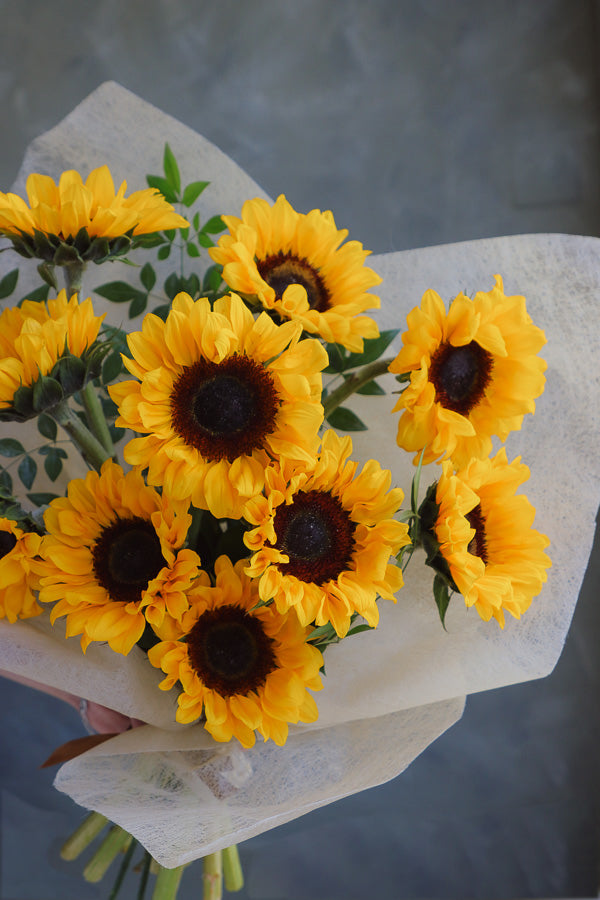 sunflower bouquet with locally grown sunflowers from Ontario and Quebec by Ottawa florist.