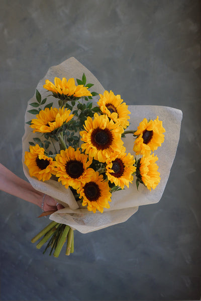 sunflower bouquet with locally grown sunflowers from Ontario and Quebec by Ottawa florist.