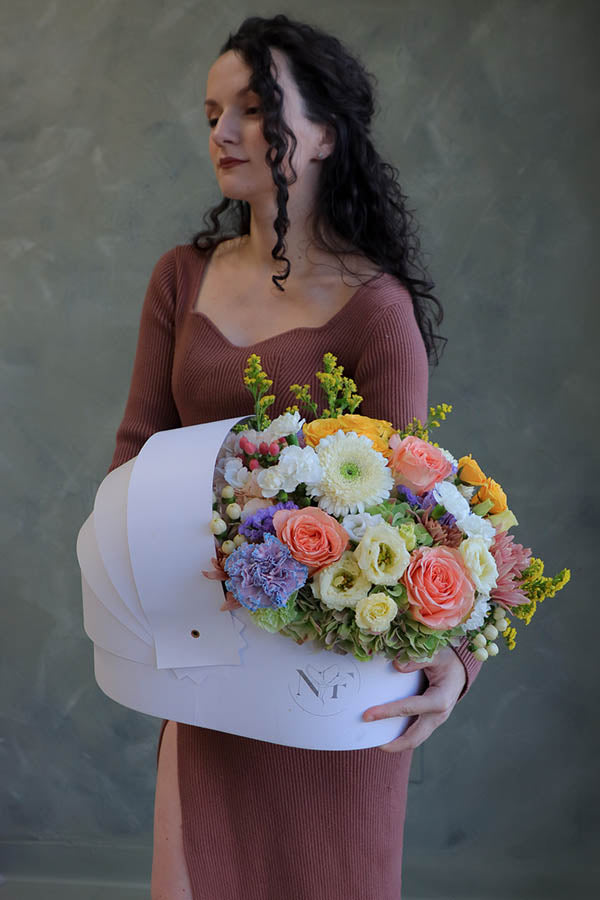 baby flowers; gender neutral flowers; flowers for a birth of a baby; flower crib; flowers in a crib