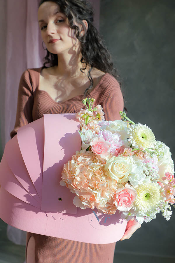 pink baby girl flowers; pink flower crib; flowers in a crib; baby girl flower arrangement; baby shower flowers 