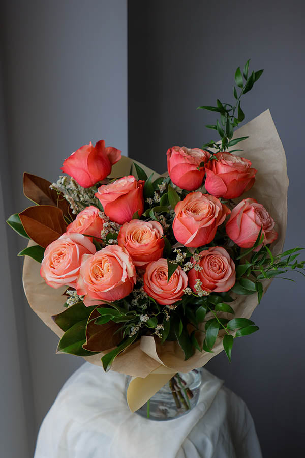 roses ottawa; flower delivery ottawa; roses bouquet; peachy roses