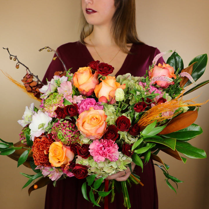 beautiful bouquet; orchid and magnolia arrangement