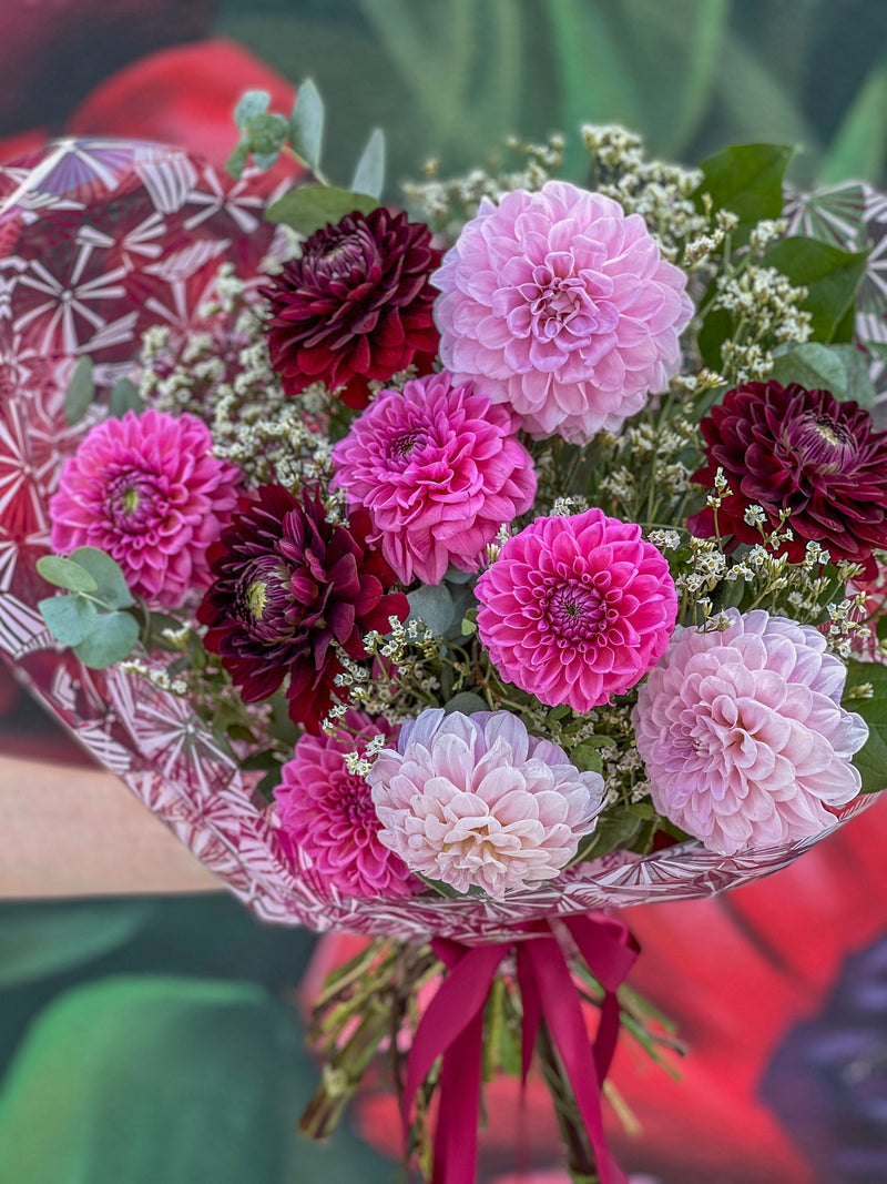 dahlias bouquet, bouquet of dahlias